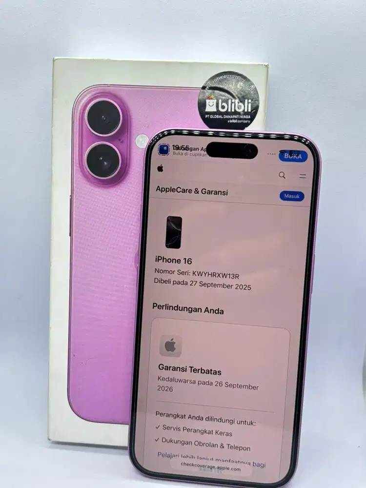 Iphone 16 Pink 128Gb Blibli(garansi on September 2026)