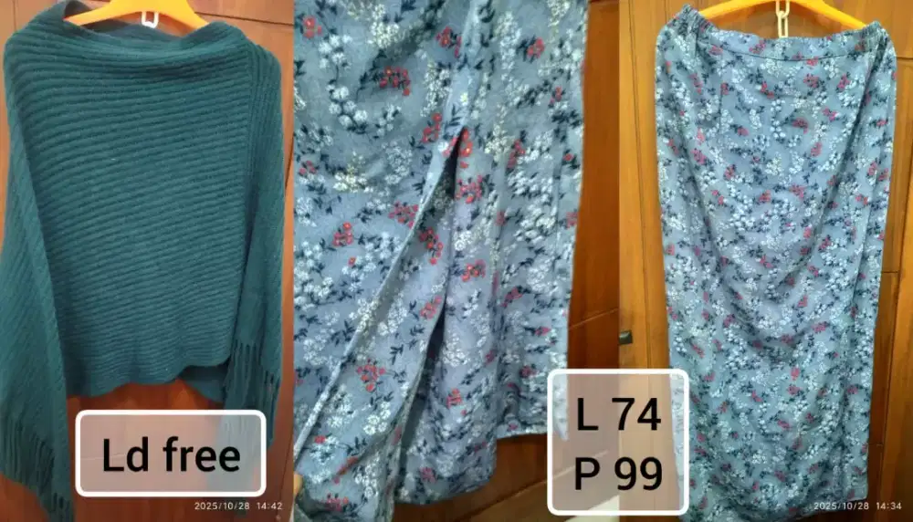 2pcs rok dan baju atasan wanita kosongkan lemari