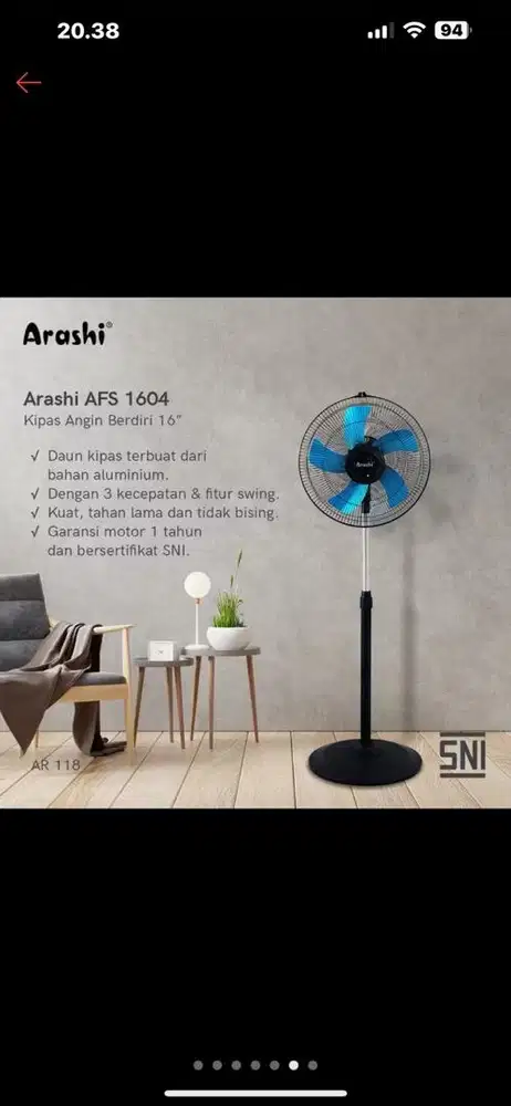 kipas angin masih mulus