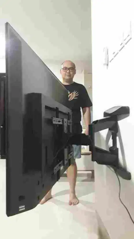 pasang & jual bracket swivel double arm utk gantungan tv led di tembok