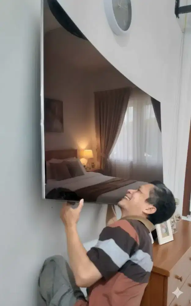 pemasangan & jual bracket utk gantungan tv led lcd di tembok kuat aman