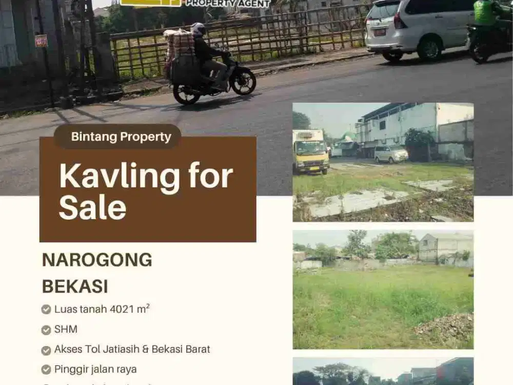DIJUAL TANAH PINGGIR JALAN NAROGONG BEKASI