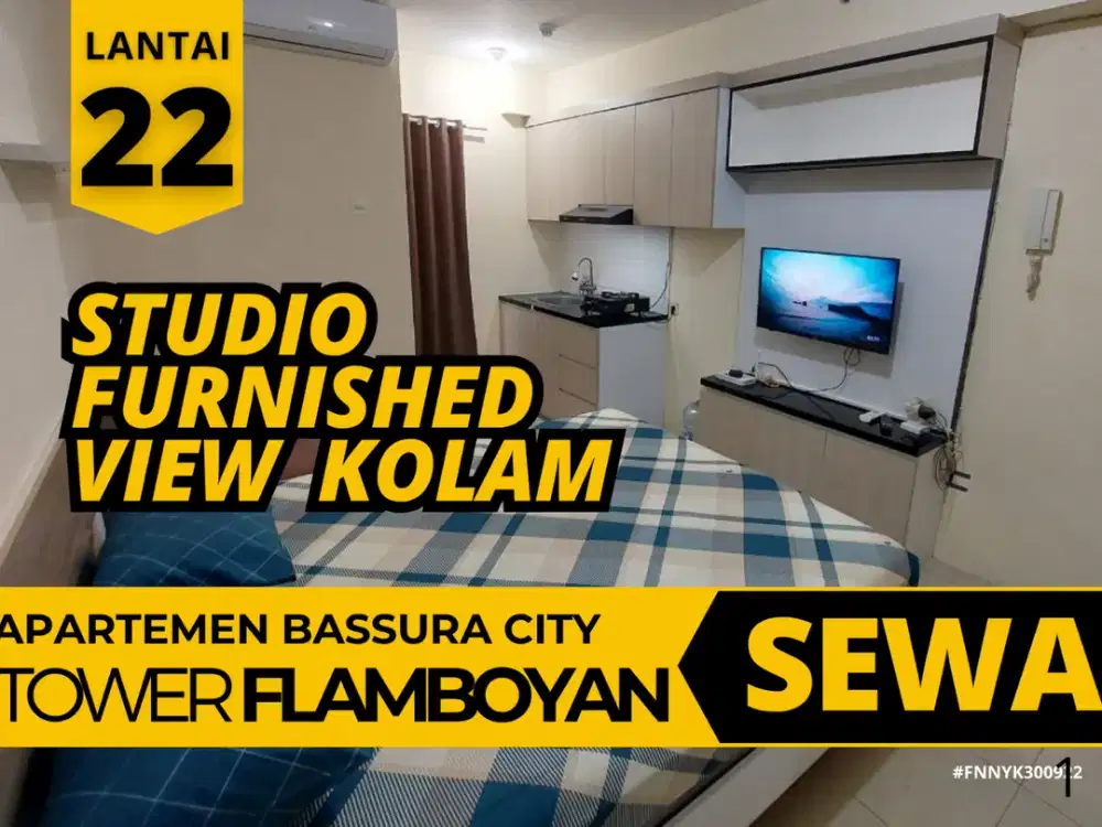 Sewa Studio Furnished Lantai 22 Tower Flamboyan Apartemen Bassura City
