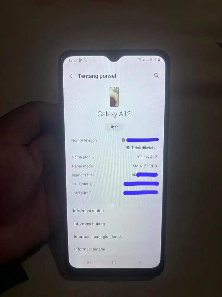 Samsung A12 4/128 Nacho no minus bisa tt bt siap nambah