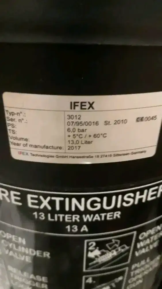 Ifex 3012 fire extinguishing capcity 13L 13A