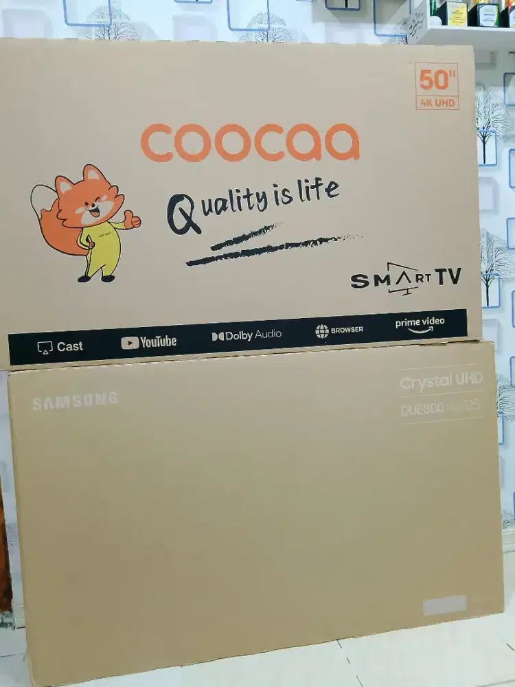 Smart tv 50 inch Coocaa & Samsung layar 4K UHD