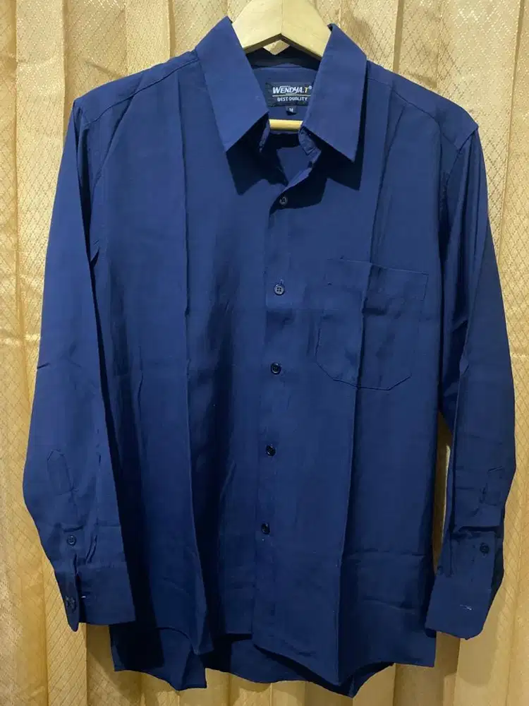 BARU Kemeja Kerja Lengan Panjang Licin