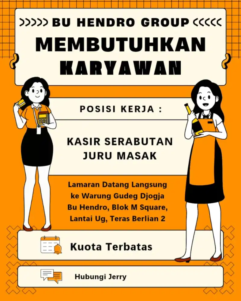 KASIR SERABUTAN DAN JURU MASAK