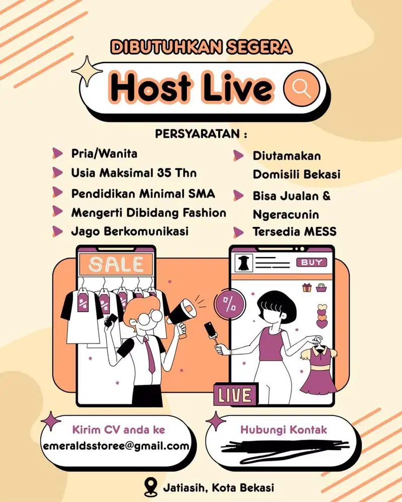 Lowongan HOST LIVE STREAMING