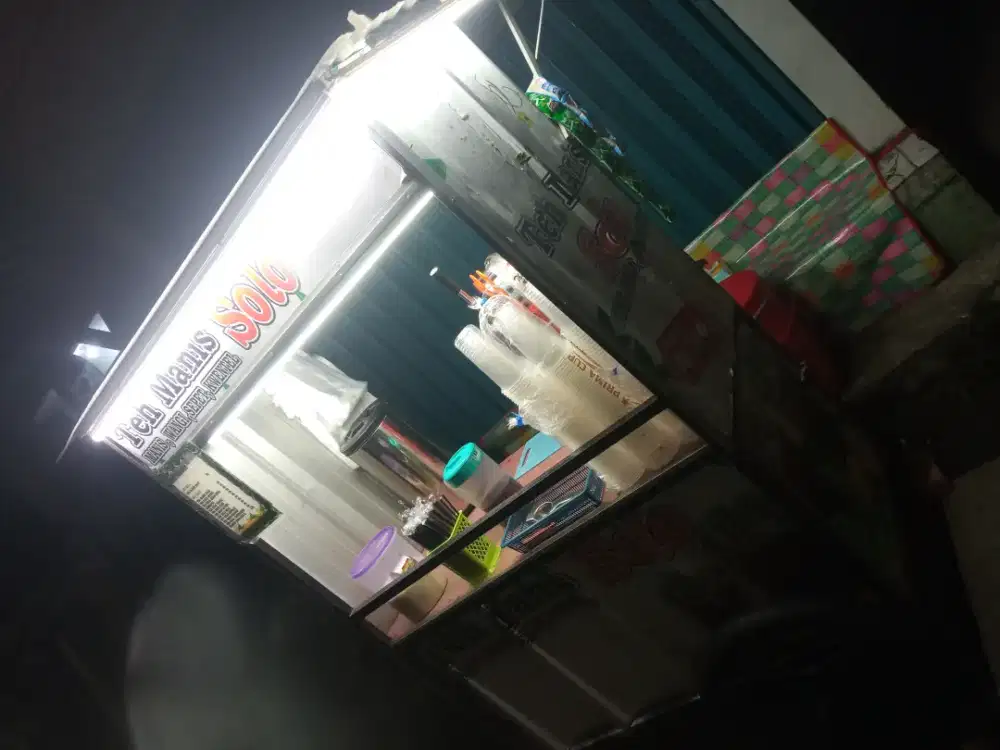 DI JUAL GEROBAK ES TEH SOLO 1SET LENGKAP TINGGAL JUALAN