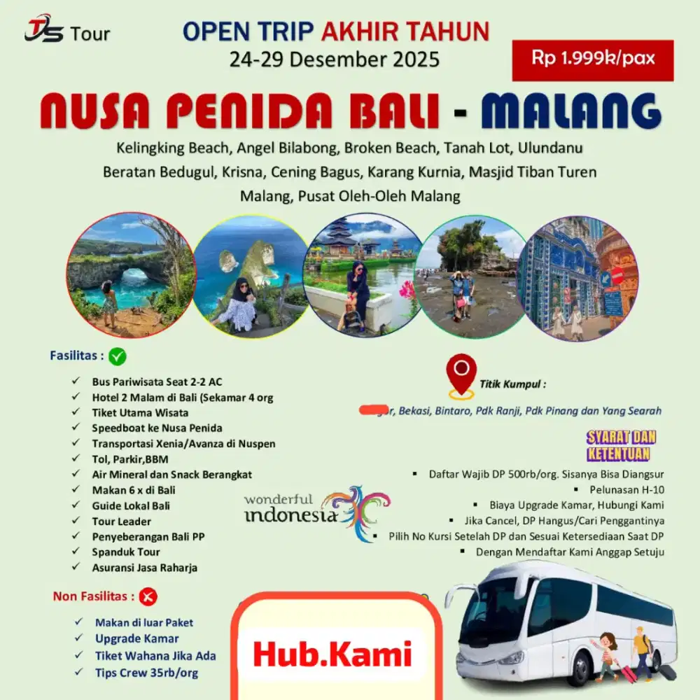 OPEN TRIP SPESIAL LIBURAN SEKOLAH AKHIR TAHUN NUSA PENIDA BALI