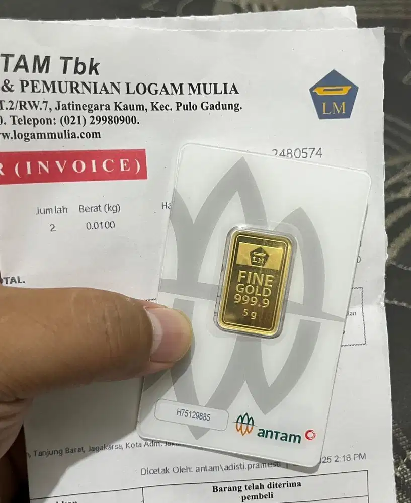Emas Antam 5 gram ori koleksi pribadi