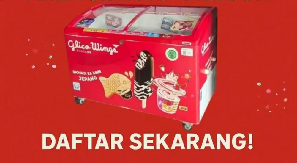 Freezer eskrim Glico wings