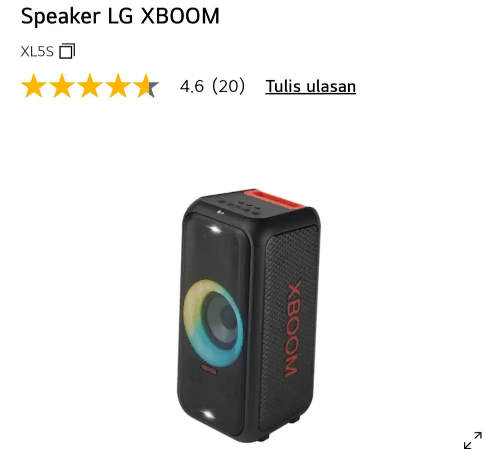 Jual aja speaker XBOOM LG type XLS