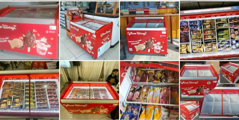 Freezer eskrim Glico wings