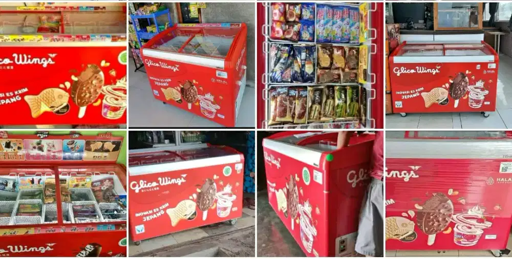 Freezer eskrim Glico wings