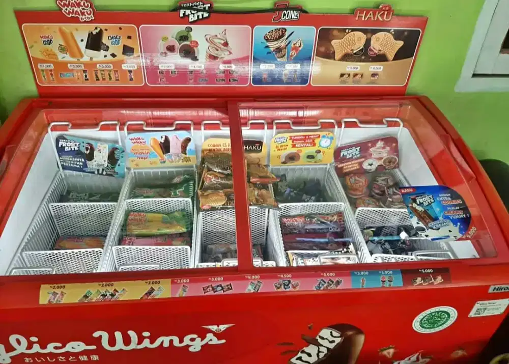 Freezer eskrim Glico wings