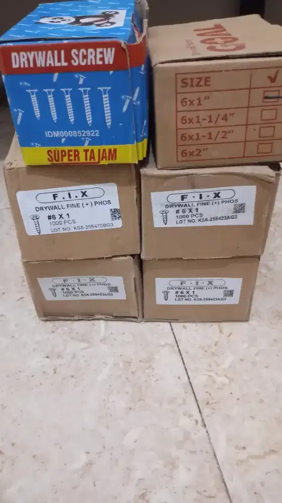 jual sekrup gipsum 6 dus