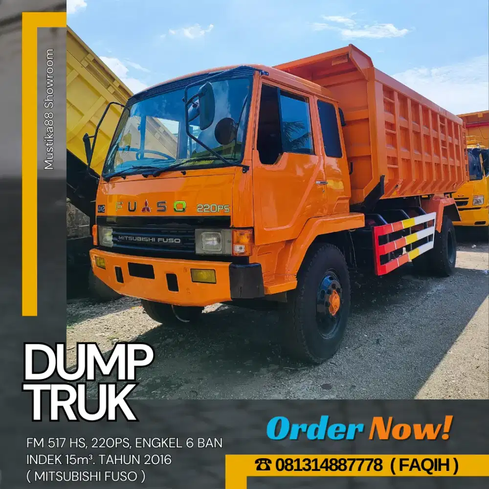 DUMP TRUK MITSUBISHI FUSO 220 PS, INDEK 15M³, (4X2) TH. 2016