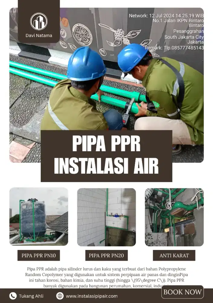 Jasa Instalasi Pipa PPR - Tukang Plumbing Panas Dingin