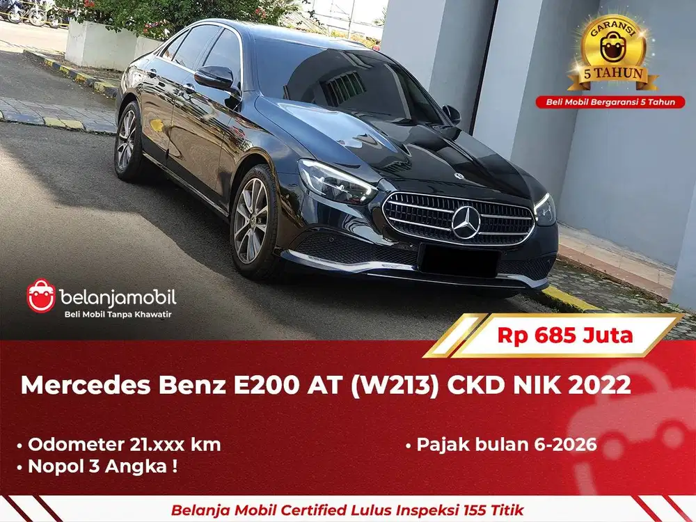 [ WARRANTY ] Mercedes Benz Mercy E200 E 200 AT (W213) Hitam 2022 2023