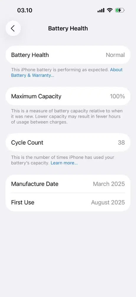 iPhone 16. 128 GB. Putih. Ibox
