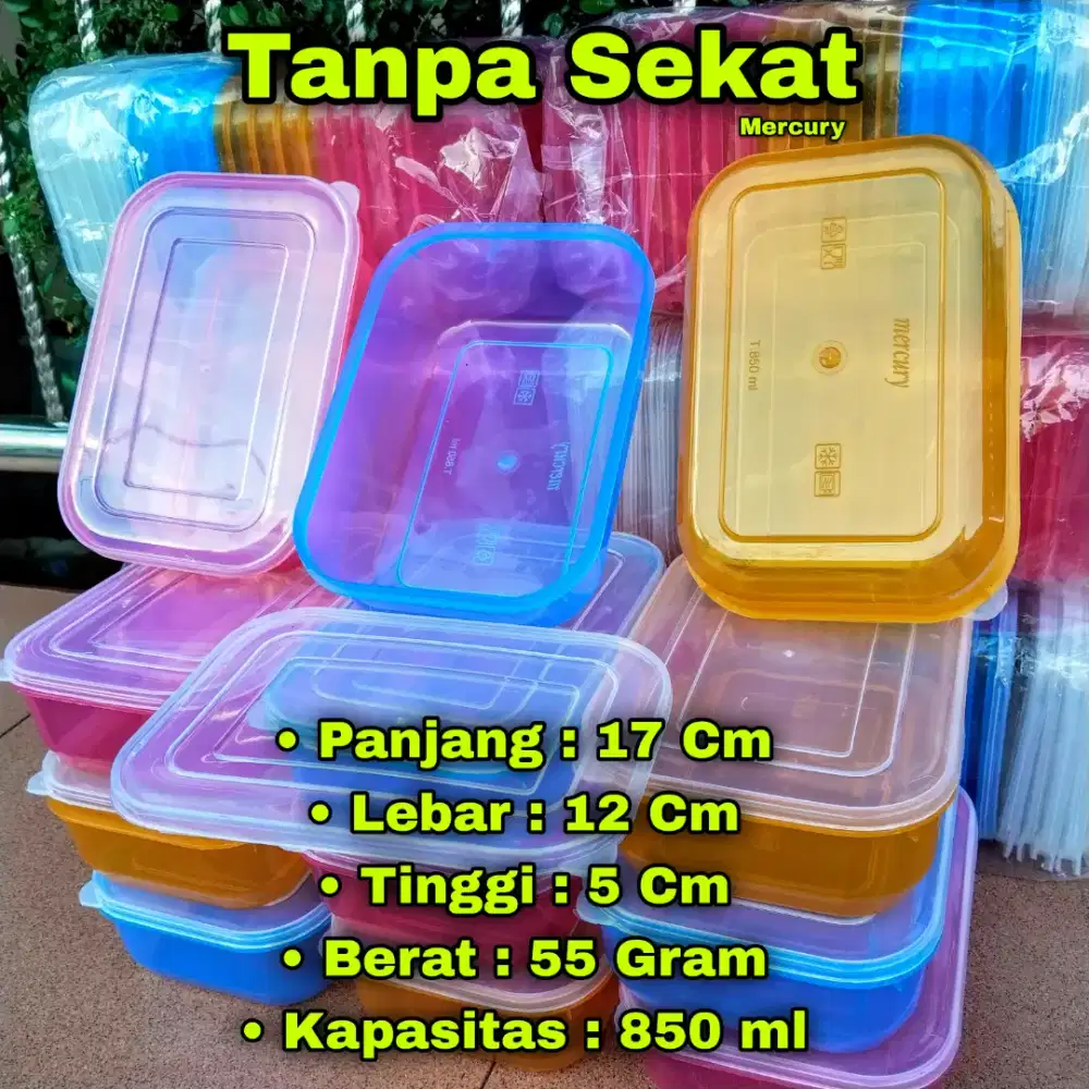 12 Pcs Box Plastik / Kotak Plastik Warna 850 ml