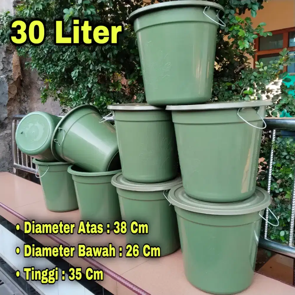6 Pcs Tong Plastik / Gentong Plastik / Ember Plastik 30 Liter