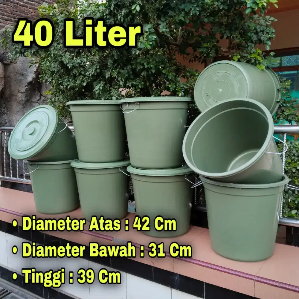 6 Pcs Tong / Gentong Plastik / Ember Plastik 40 Liter