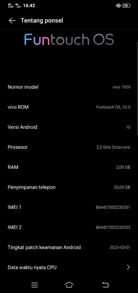 di jual hp vivo minus pemakean