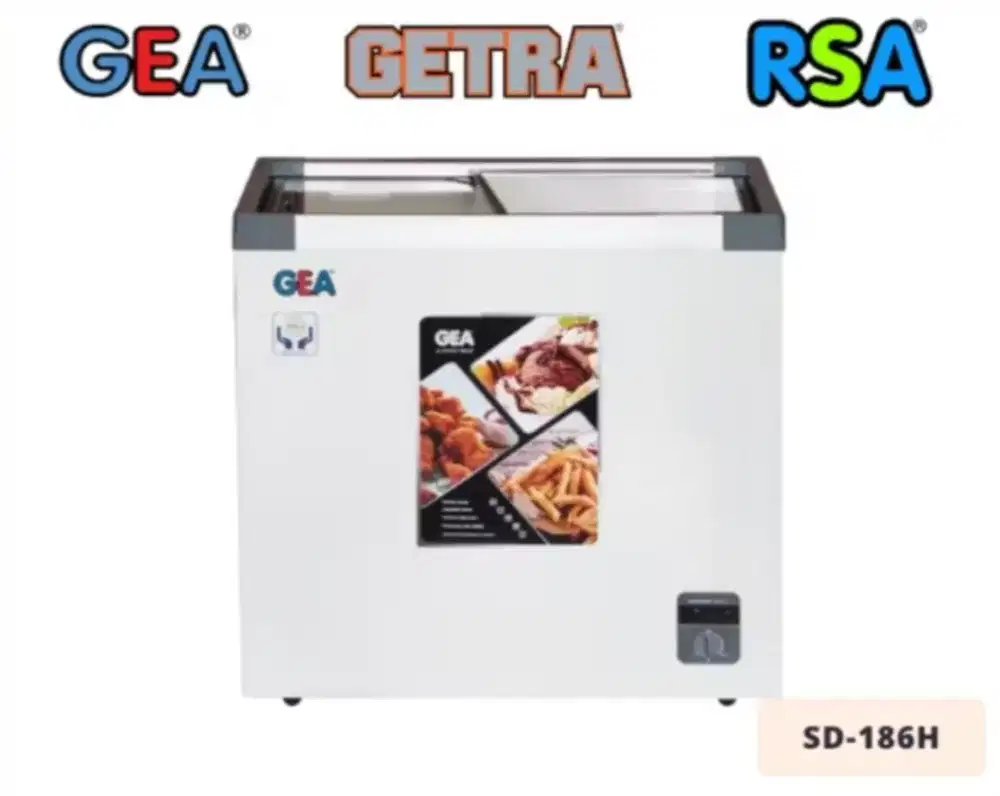 Frezer kaca gea 186liter sliding flat