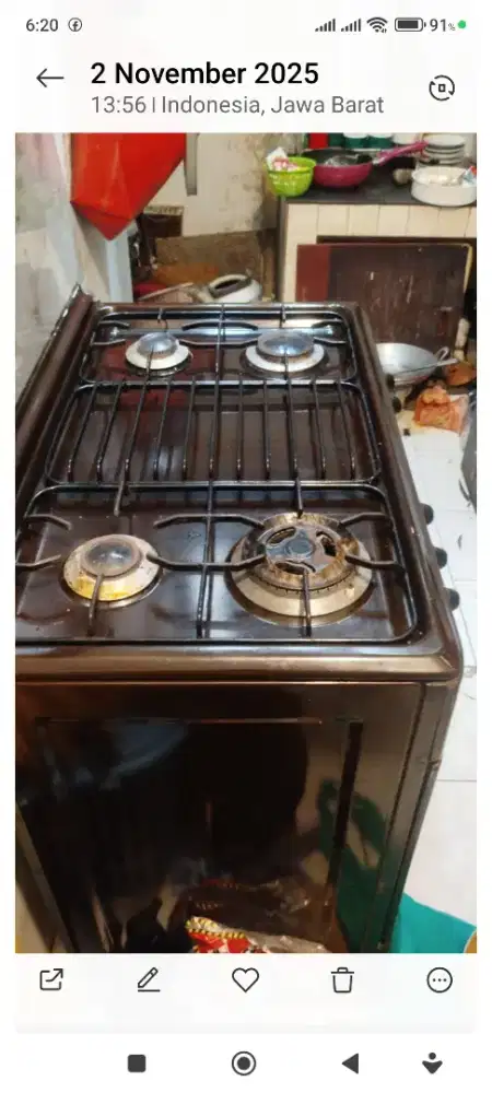 Kompor gas 4 tungku + oven