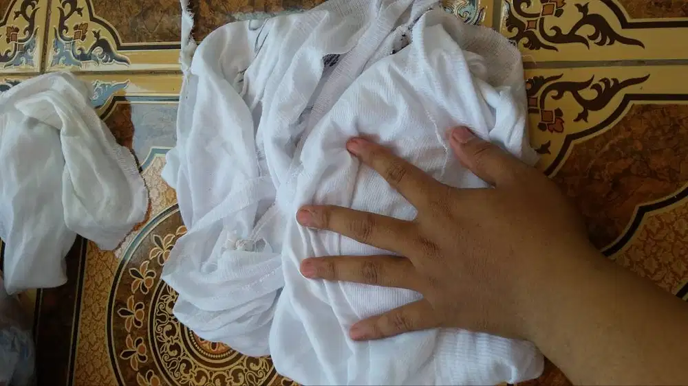 Kain lap majun putih lembaran tanpa jahit