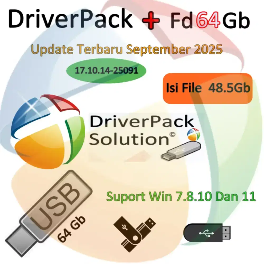 Flasdisk 64gb berisi software Driver Pack update terbaru