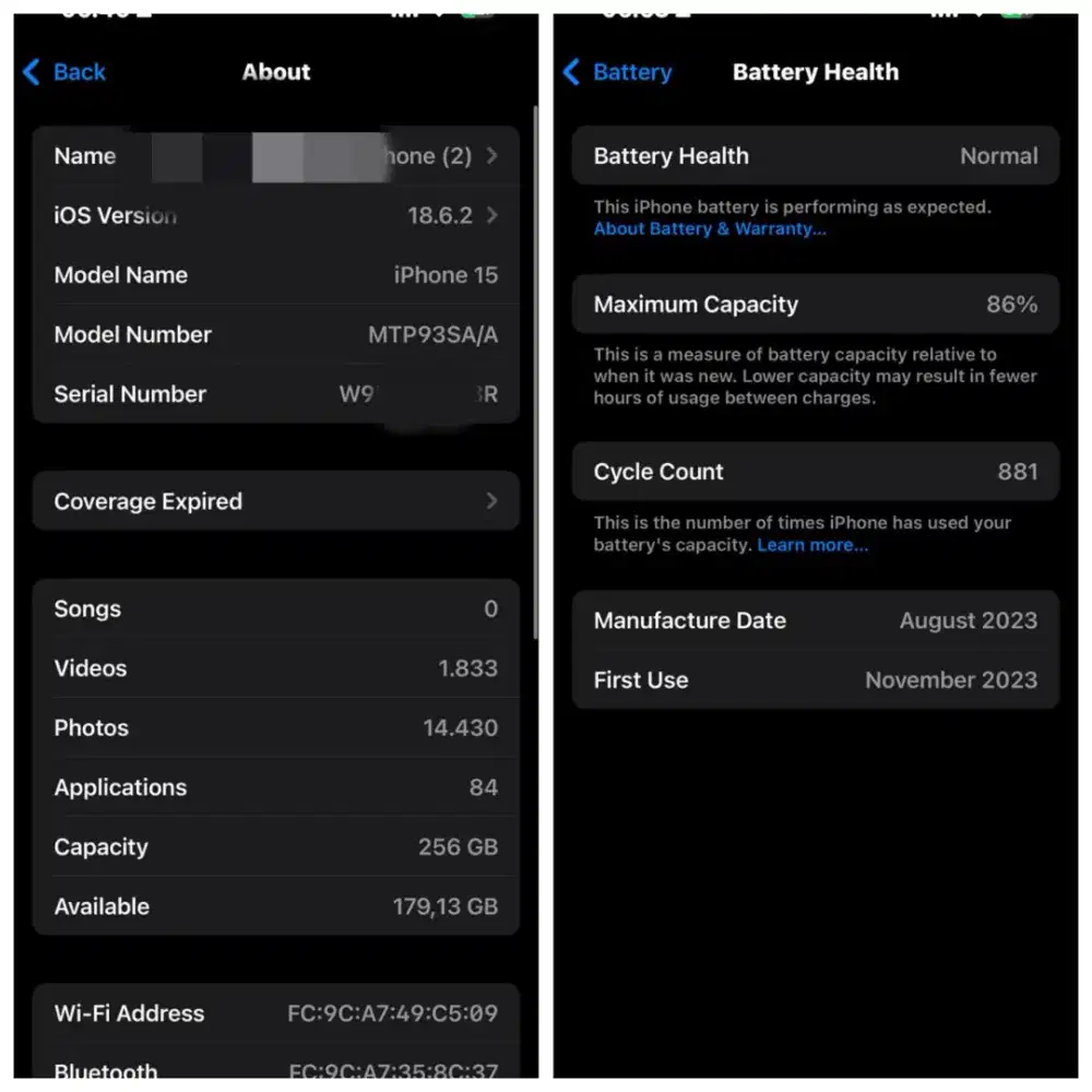 Iphone 15 256gb blue second ex Blibli resmi