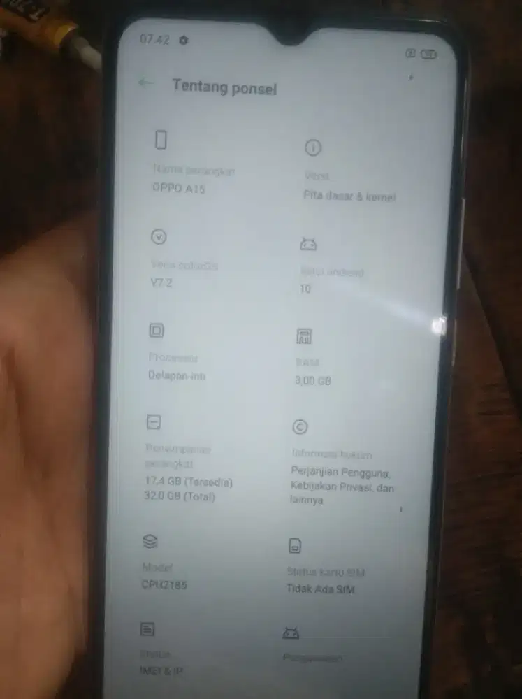 Oppo a15 ram 3 internal 32 normal lecet pemakaian Kesing belakang aja