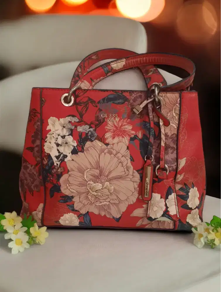 Guess Red Floral Handbag
