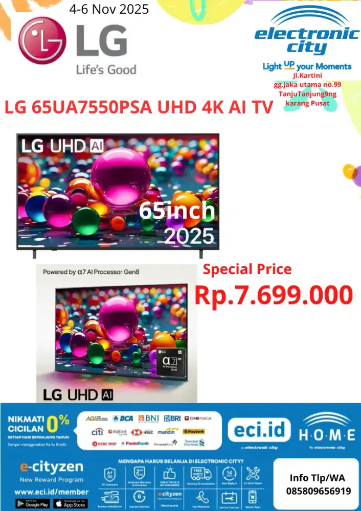LG 65UA7550PSA AI TV New Series