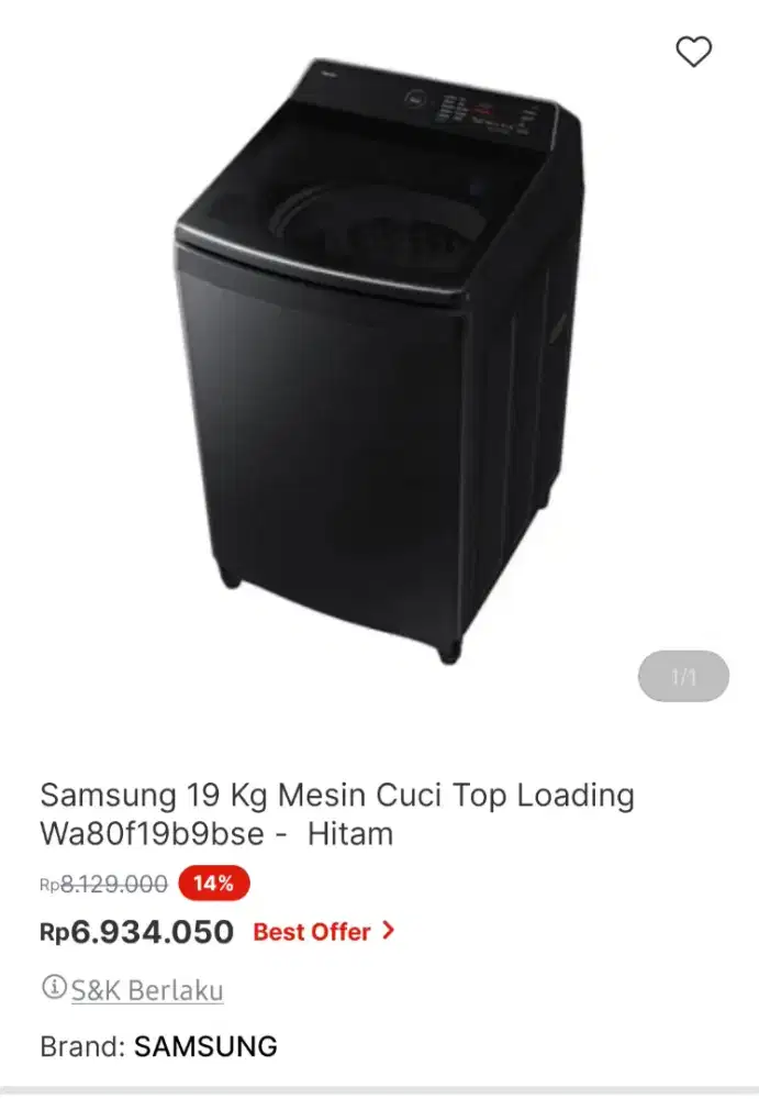 Mesin cuci samsung 19KG promo terbaik