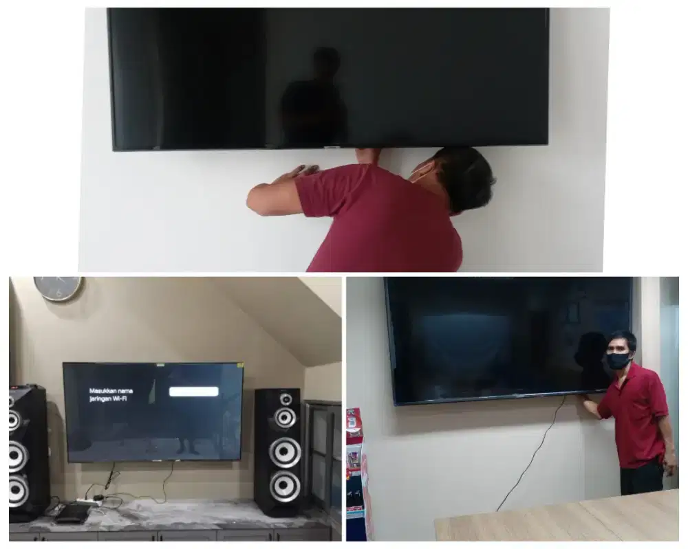 Pasangkan bracket dan Braket +pasang terimarapih breket briket led tv