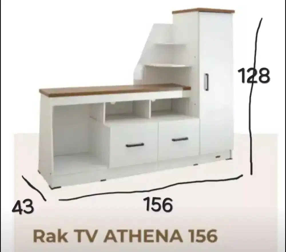 Lemari rak tv bekas
