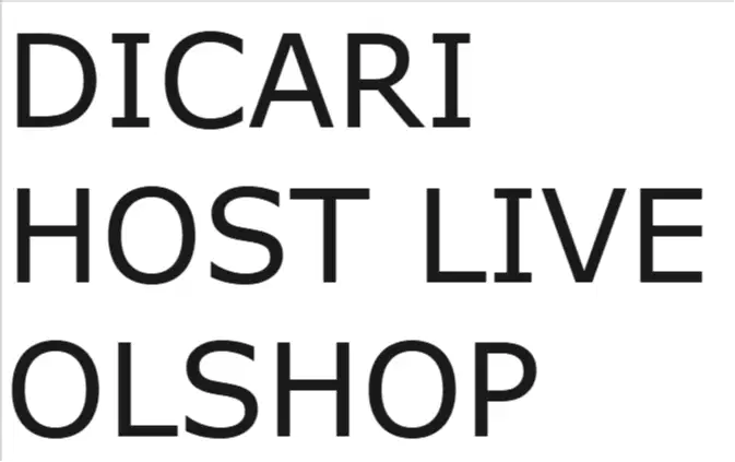 DICARI HOST LIVE OLSHOP FULL TIME