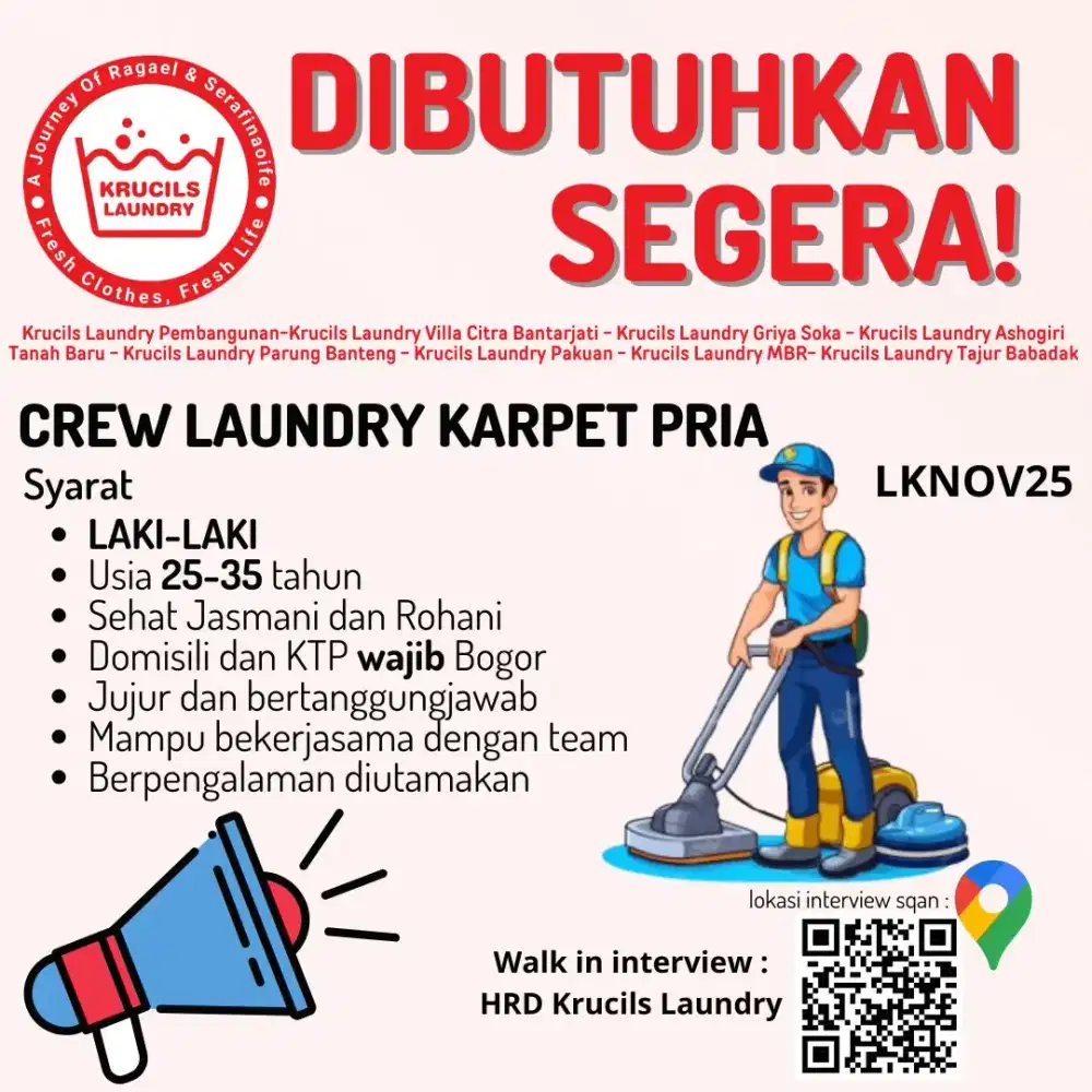 Loker Laundry Karpet Bogor