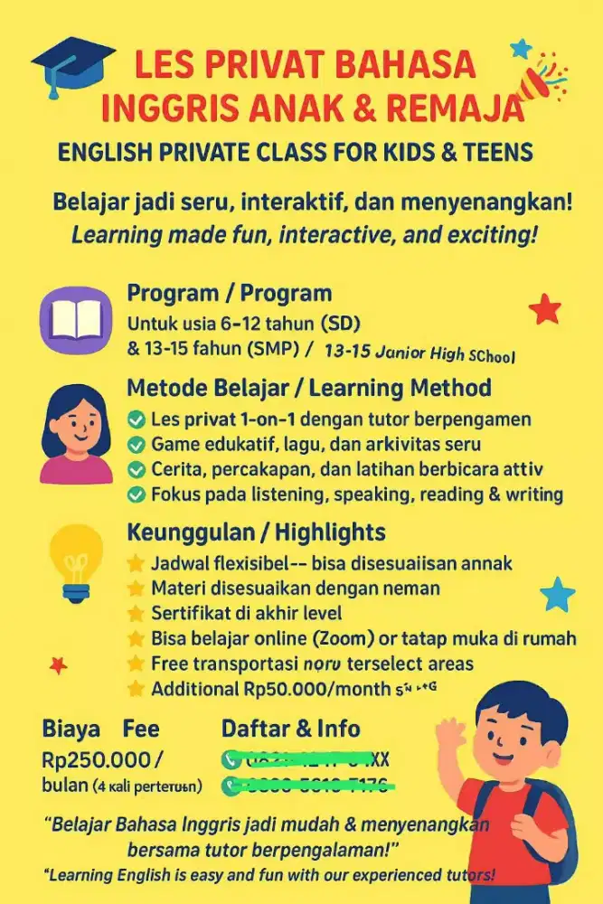 Les private b.inggris murah