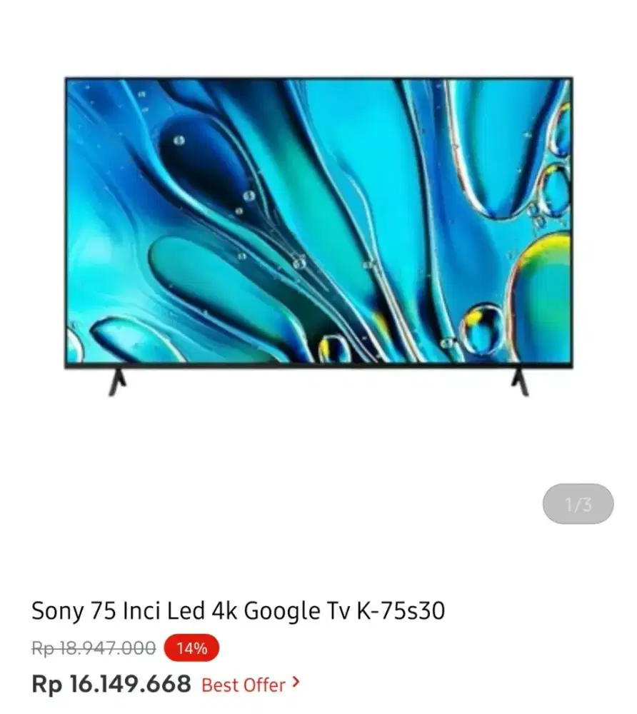 SONY GOOGLE TV 4K 75 INCI