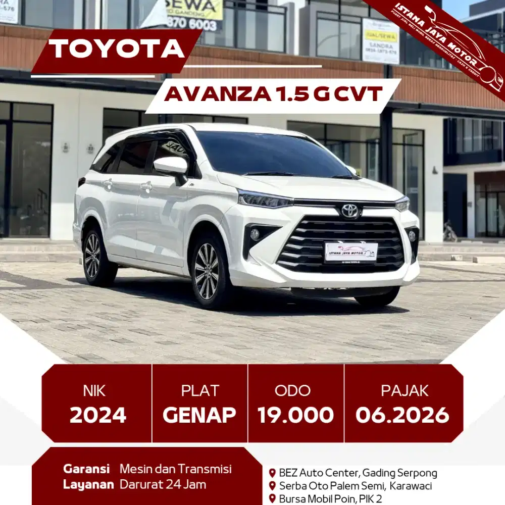 [TDP 20JT] TOYOTA AVANZA 1.5 G CVT 2024
