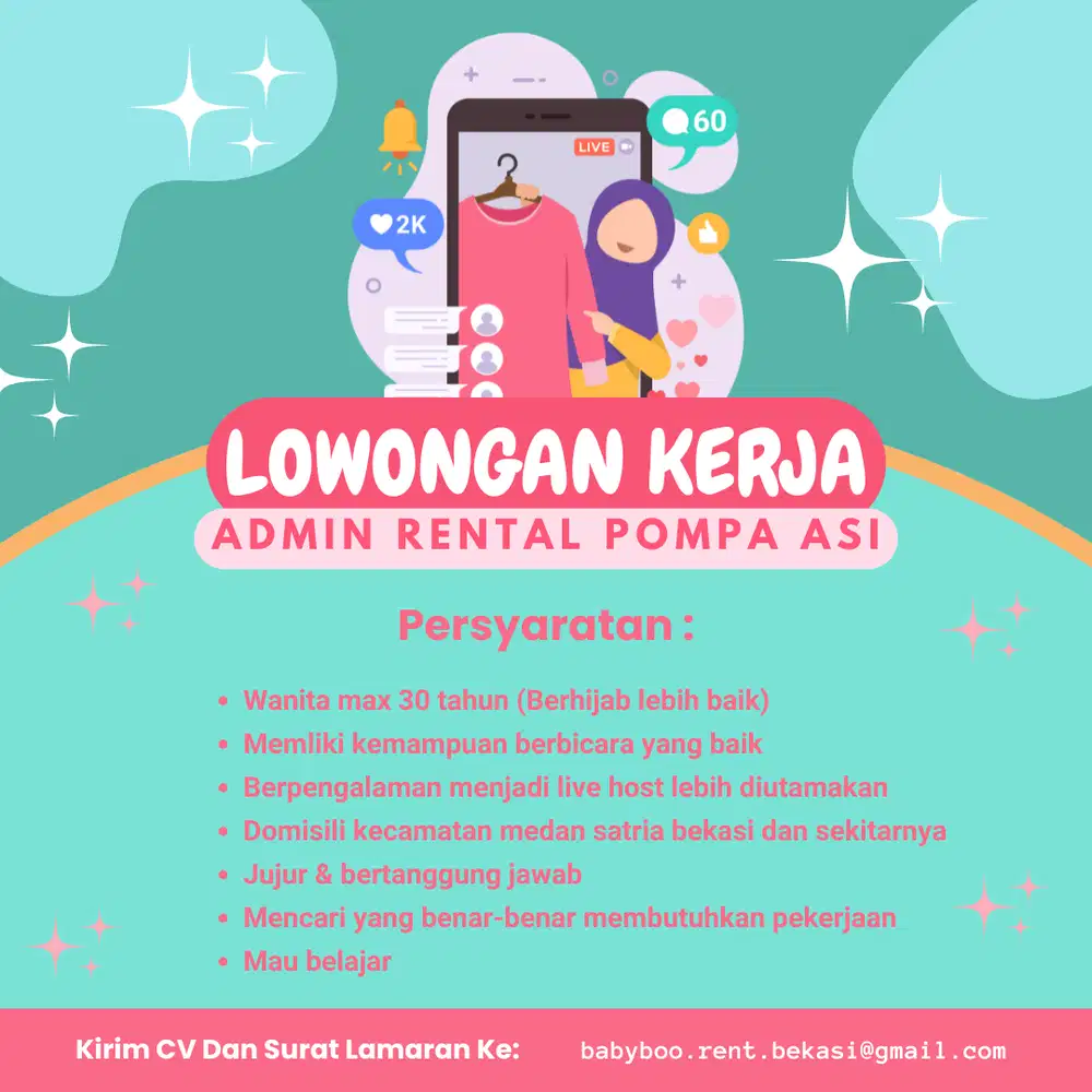 Dicari admin rental pompa asi