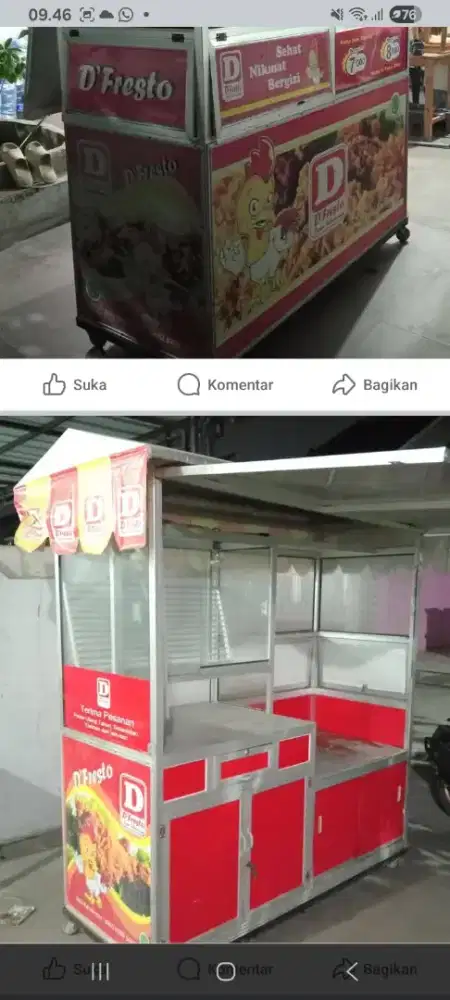 Dijual gerobak ,kompor mawar ,panci goreng chiken