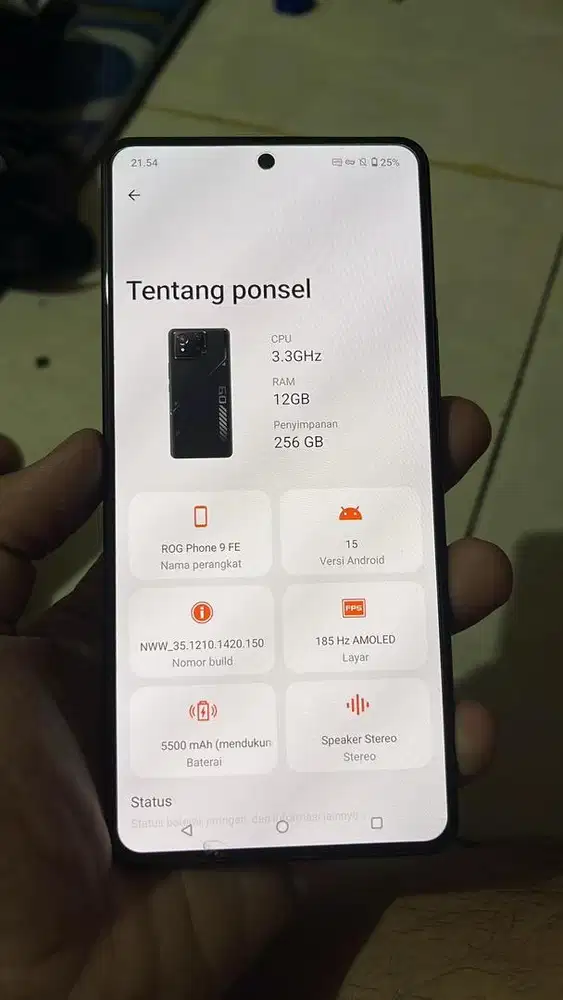 Asus rog phone 9 fe 12/256 second