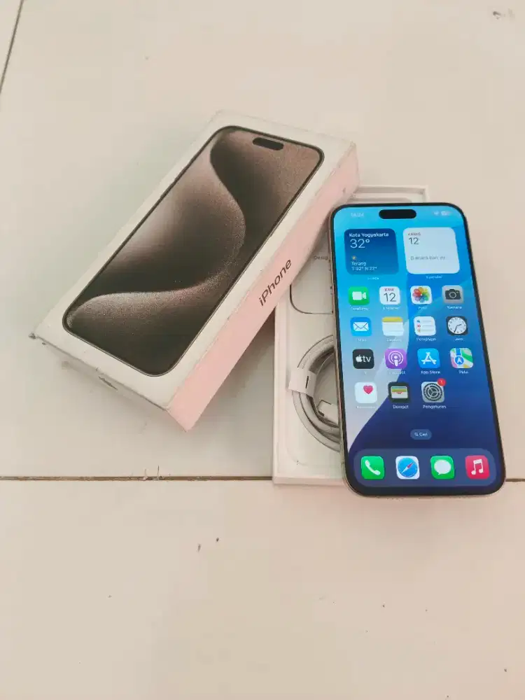 Iphone 15 pro max 512 ex IBOX bh 96 natural like new fullset ori